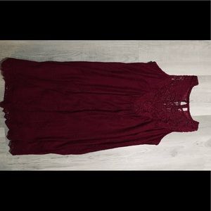 —SOLD— Maroon dress with lace